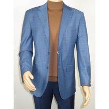Men's Mono Turkey Sport Coat 100% Super 180s Wool 1480-01 Blue Plaid image 2