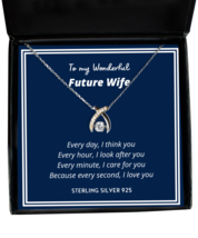 To my Future Wife, every day I think you - Wishbone Dancing Necklace. Model  - £31.30 GBP
