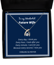 To my Future Wife, every day I think you - Wishbone Dancing Necklace. Model  - £32.20 GBP