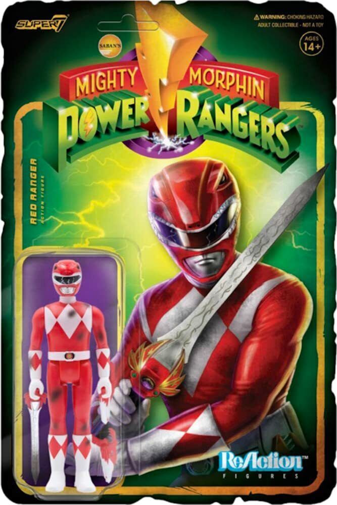 Primary image for Mighty Morphin Power Rangers Red Ranger Battle Damaged Super 7 Reaction Figure
