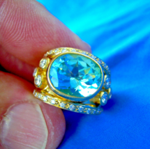 Genuine Designer Bezel set Diamond Ring Solid 18K Yellow Gold Setting Size 5.5 - $6,455.25