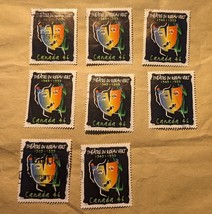 Canada 46¢ Théâtre du Rideau Vert 1999 2 used stamps Scott#1769 - $15.09 MXN