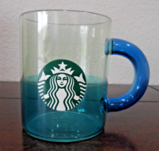 Sea Green Ocean Blue Green Siren 12oz Starbucks Glass Coffee Mug Summer 2021 - £9.50 GBP