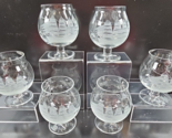 6 Toscany Clipper Small Brandy Glasses Set Clear Etch Nautical Sail Snif... - £55.28 GBP