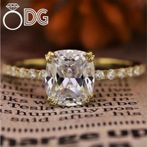 2 Carat Cushion Cut Moissanite Engagement Ring – Hidden Halo, D/VS1 Clar... - $4,170.00 MXN