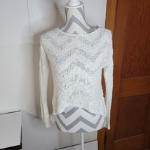 Girls Abercrombie Kids White loose weave High Low Sweater Size Medium (12) - £12.34 GBP