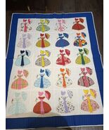 Quilt Parasol Lady Southern Belle Umbrella Sunbonnet 82&quot; x 66&quot; Vtg Handmade - $4,517.24 MXN