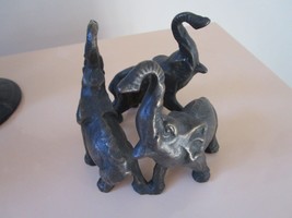 Compatible with CAST Iron Dance of Elephants Figurine Paperweight 5&quot; Ori... - $104.85