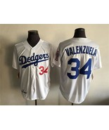 Dodgers #34 Fernando Valenzuela Jersey Old Style Uniform White - $45.00