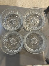 4 Vintage Arcoroc France Clear Glass Dessert Bowls Diamond Star Cut Glas... - £13.14 GBP