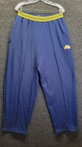 Vtg Nike AIR Men&#39;s Sz L Blue Yellow Cotton Sweat Athletic Pants READ** - £34.09 GBP