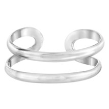 Modern Casual Double Band Sterling Silver Toe or Pinky Ring - £9.17 GBP
