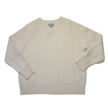 NWT J.Crew Ribbed Cashmere Oversized Crewneck in Heather Muslin Sweater S - £94.62 GBP