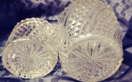 Vintage glass Tumble Up with diamond pattern and starburst image 4