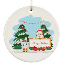 Merry Christmas Cute Bunny And Santa Ornament Xmas Gift Decor For Animal Lover - £11.78 GBP