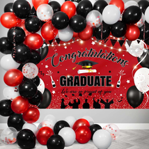 Graduation Decorations Class of 2024, Red and Black Graduation Party Decorations - £23.06 GBP