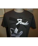 Gray FENDER Guitar Logo Rock &amp; Roll Lifestyle Cotton T-shirt Adult L Nic... - £16.22 GBP