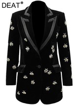 DEAT 2023 new fashion women clothes turn-down collar full sleeves embroidery hig - £133.49 GBP