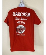 Gildan Ultra Men Size L Red Norma&#39;s Cafe Sacrasm Funny T Shirt Short Sleeve - £5.72 GBP