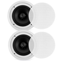 Pyle Pair Flush 8” Mount In-wall In-ceiling 2-Way Home Speaker System Sp... - £114.43 GBP