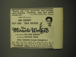 1960 The Miracle Worker Play Ad - Really and truly powerful, hair-raising - £11.85 GBP