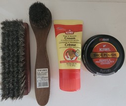 Kiwi Black Crème Neutral Shoe Polish, Shine Brush &amp; Dauber Kit , Select:... - $9.89+