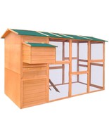 vidaXL Chicken Coop Brown with green roof - $27,363.43 MXN