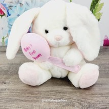 Russ Berrie Baby’s First Bunny Plush 9&quot;  Pink Rattle Stuffed Animal  - £15.73 GBP