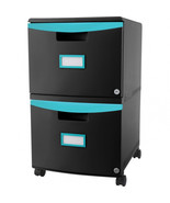 2-Drawer Mobile File Cabinet Black - 14.75 x 18.25 x 26 in. - $199.50