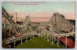 Roller-Coaster Forest Park Giant Safety Coaster At Chicago IL Postcard H35 - $5.95