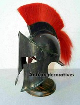 300 SPARTAN Helm mit roter Feder Leonidas Mittelalter mit Holzständer - $104.45