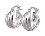 925 Sterling Silver Chunky Twisted Hoop Earrings - New - £11.85 GBP