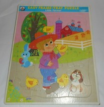 VINTAGE GLD 1971 EASY FRAME TRAY KIDS PUZZLE LITTLE FARMER 100% COMPLETE... - £11.14 GBP