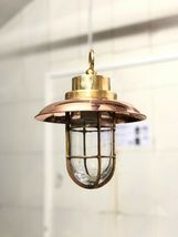 Vintage Brass Metal Nautical Pendant Light With Copper Screen And HOOK...- Sh... - $1,410.18