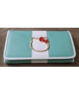 HELLO KITTY Wallet Green w White Stripe Sanrio Brand New Sanrio 8&quot; Japan... - $61.53 CAD