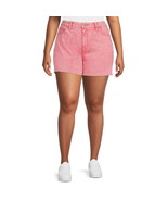 Terra &amp; Sky Women&#39;s Plus Size High Rise Cut Off Shorts Coral Rose Acid S... - $361.46 MXN