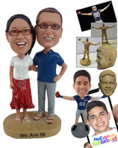 Personalized Bobblehead Couple Over 50 Dressed Casually - Wedding &amp; Couples Coup - £125.00 GBP