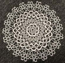 1 Pcs Round 100% Handmade Tatting Lace White Doily Doilies Wedding Bridal Party - £26.86 GBP