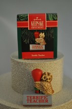 Hallmark   Terrific Teacher - Owl with Hand Stamp - Classic Ornament - £8.93 GBP