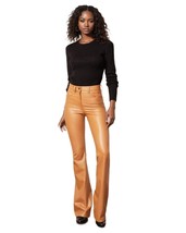 Veronica Beard beverly high rise skinny flare pant vegan leather COGNAC - $2,695.69 MXN