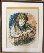 SALE! BATIA &quot;SCHOOL GIRL&quot; LITHOGRAPH ON PAPER H/SIGNED &amp; NUMBERED CUSTOM... - €463,59 EUR
