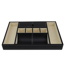 Decorebay Black PU Leather Valet Storage Tray/Charging Station Organizer - $49.99