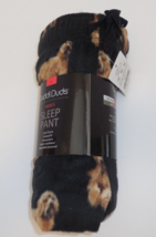 Cuddl Duds Men&#39;s Size Small Cozy Fleece Sleep Pants Black Pajama Dogs Cuddle New - £15.87 GBP