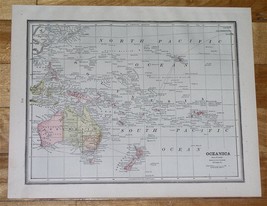 1890 Antique Map Of Oc EAN Ia German Colonies Australia Hawaii Guam Pacific - £13.66 GBP