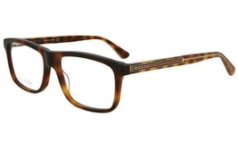 Brand New Gucci GG0384O 003 Rectangle Havana Authentic Eyeglasses 55-16 Japan! - $102.38