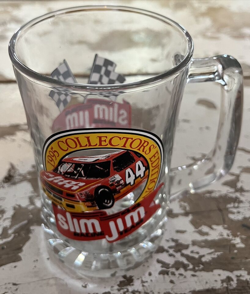 Vintage 1995 Collectors Edition Slim Jim Racing Team Glass Mug - $9.50