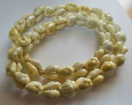 Cream Color Glass Shell Style TRADE BEADS  24" - $77.96