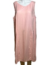 J.Jill Dress Women&#39;s Large Pink Love Linen Shift Midi Lagenlook Sleeveless Boho - £20.56 GBP