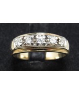 M&amp;M 14k Yellow Gold 5 Diamond Wedding Ring Sz 9 Men&#39;s Anniversary Band 6... - $593.99