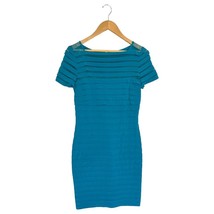 Adrianna Papell Dress Womens 6 Cocktail Tiered Short Sleeve Bodycon Teal Green - $44.54